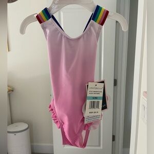 Andy & Evan Pink Ombré Rainbow Ruffle Baby Girl Bathing Suit